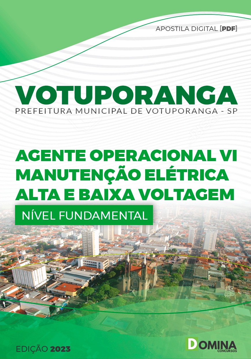 Apostila Pref Votuporanga SP 2023 Agente Op Manutenção Elétrica