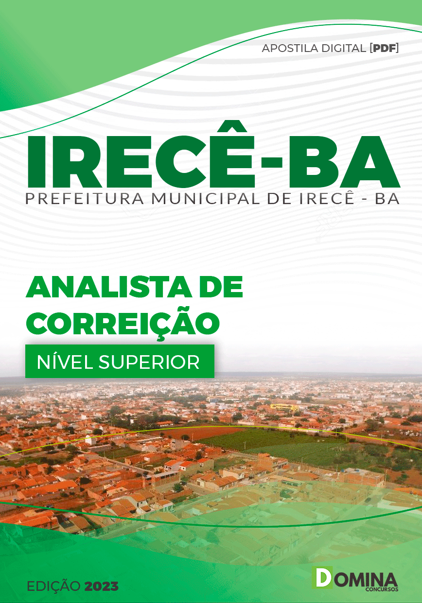 Apostila Concurso Pref Irecê BA 2023 Analista Correição