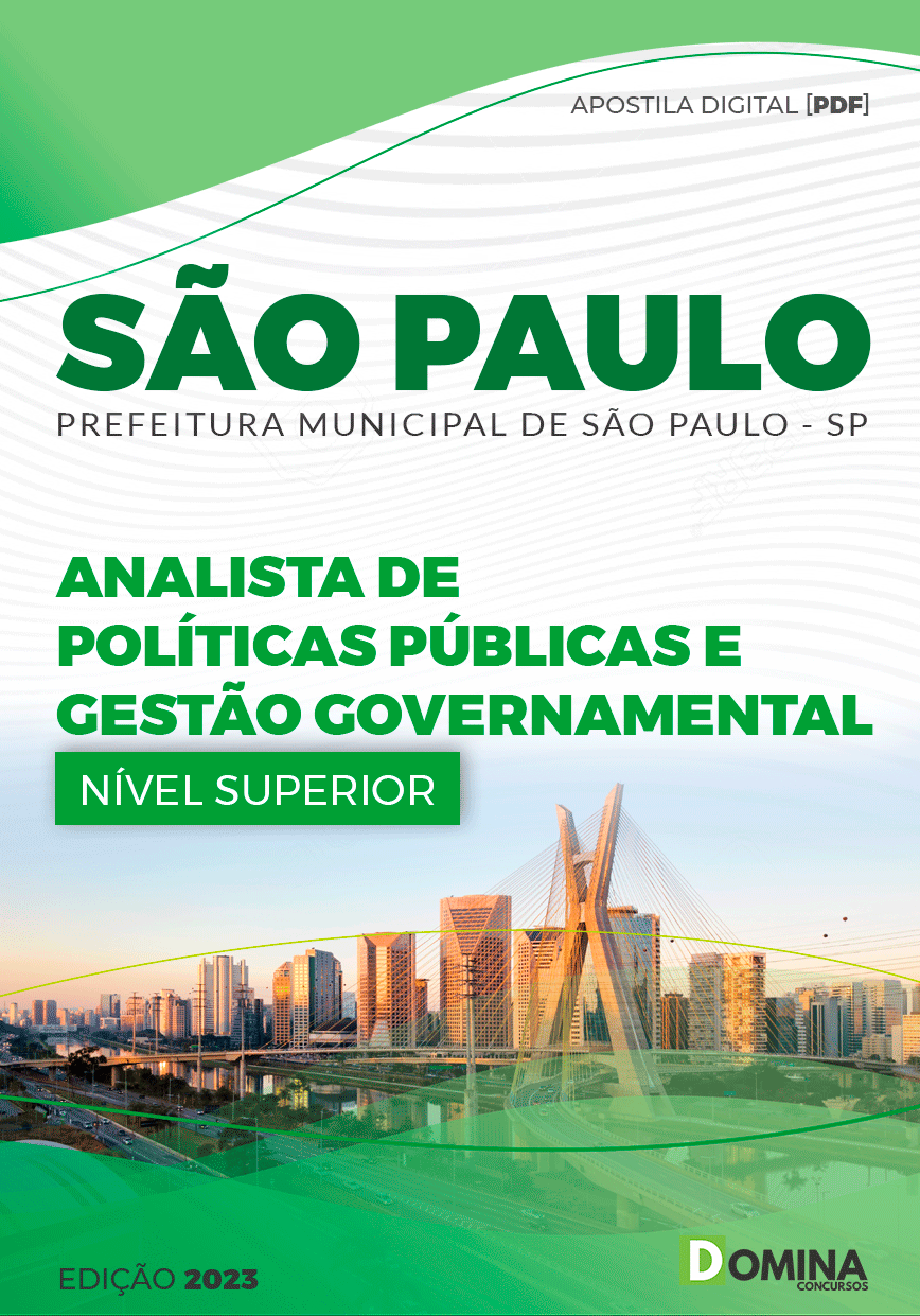 Apostila Pref São Paulo SP 2023 Analista Políticas Públicas Gestão Governamental