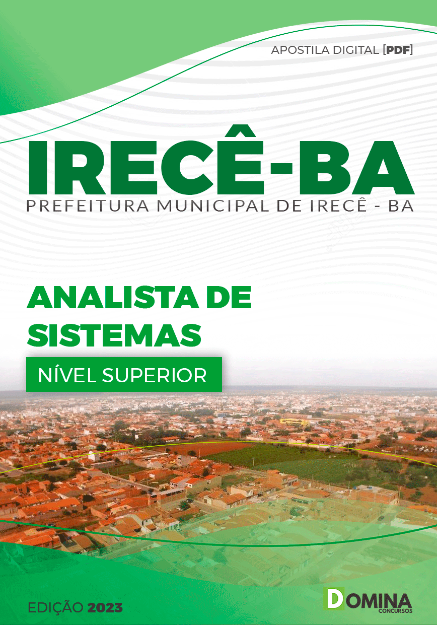 Apostila Concurso Pref Irecê BA 2023 Analista Sistema