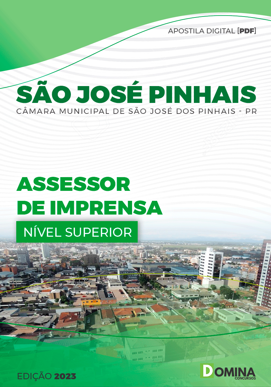 Apostila Câmara São José dos Pinhais PR 2023 Assessor Imprensa