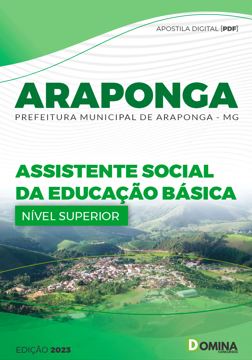 Apostila Pref Araponga MG 2023 Assistente Social Educação Básica
