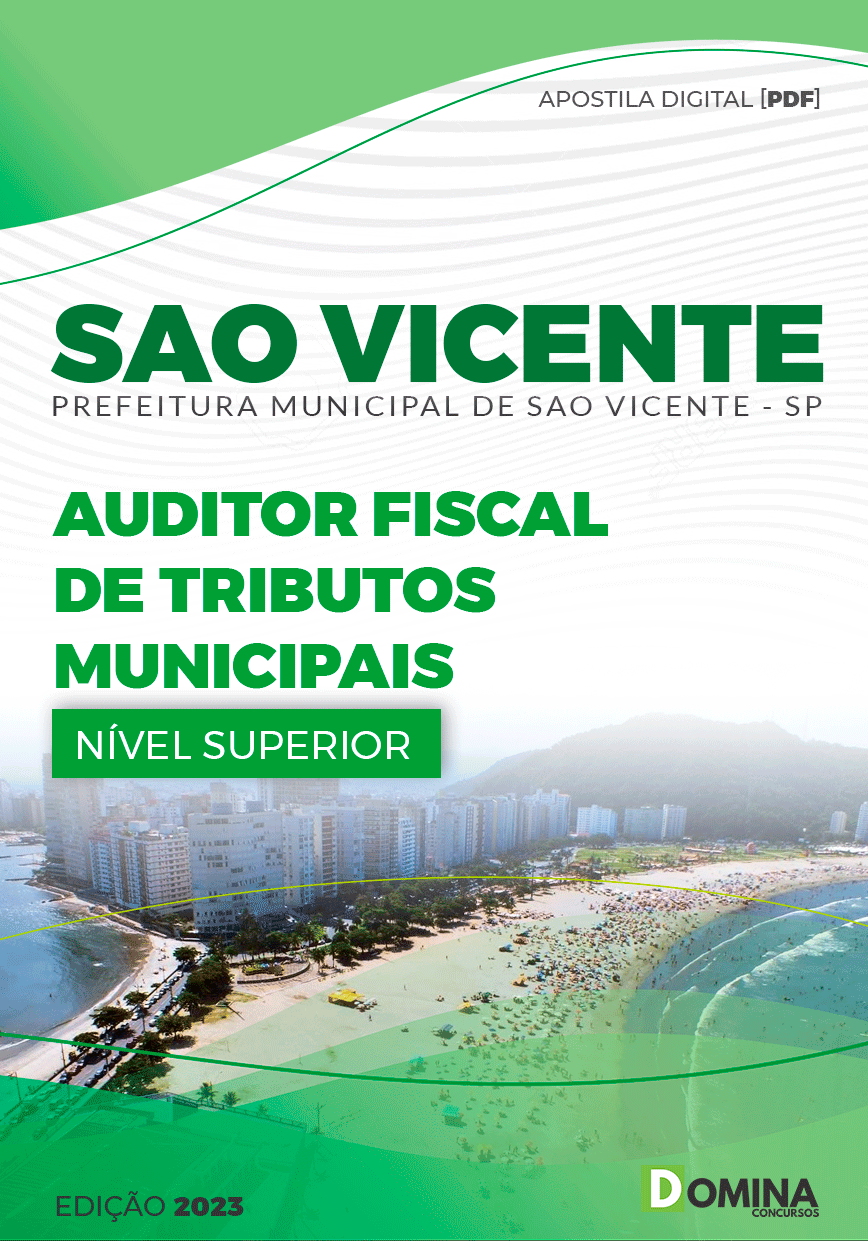 Apostila Pref São Vicente SP 2023 Auditor Fiscal Tributos Municipal