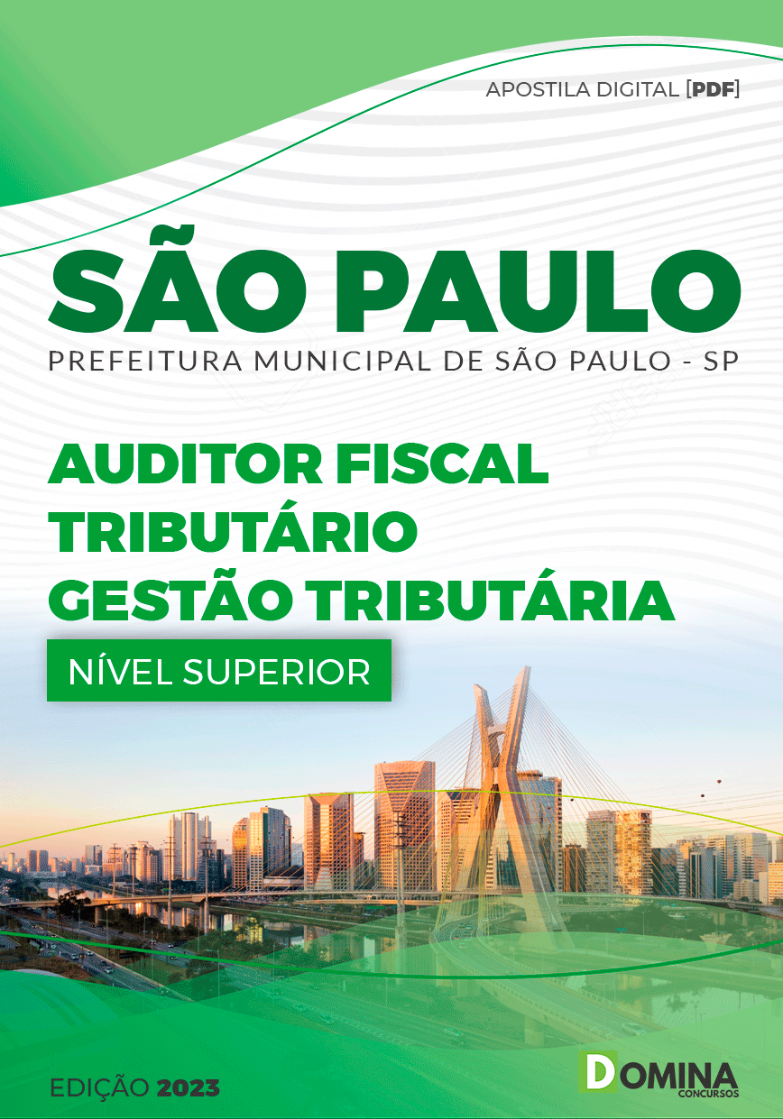 Apostila Pref São Paulo SP 2023 Auditor Fiscal Tributário Gestão Tributária