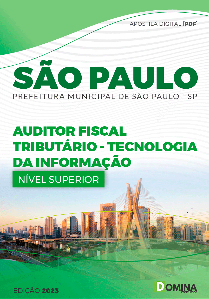 Apostila Pref São Paulo SP 2023 Auditor Fiscal Tributário TI