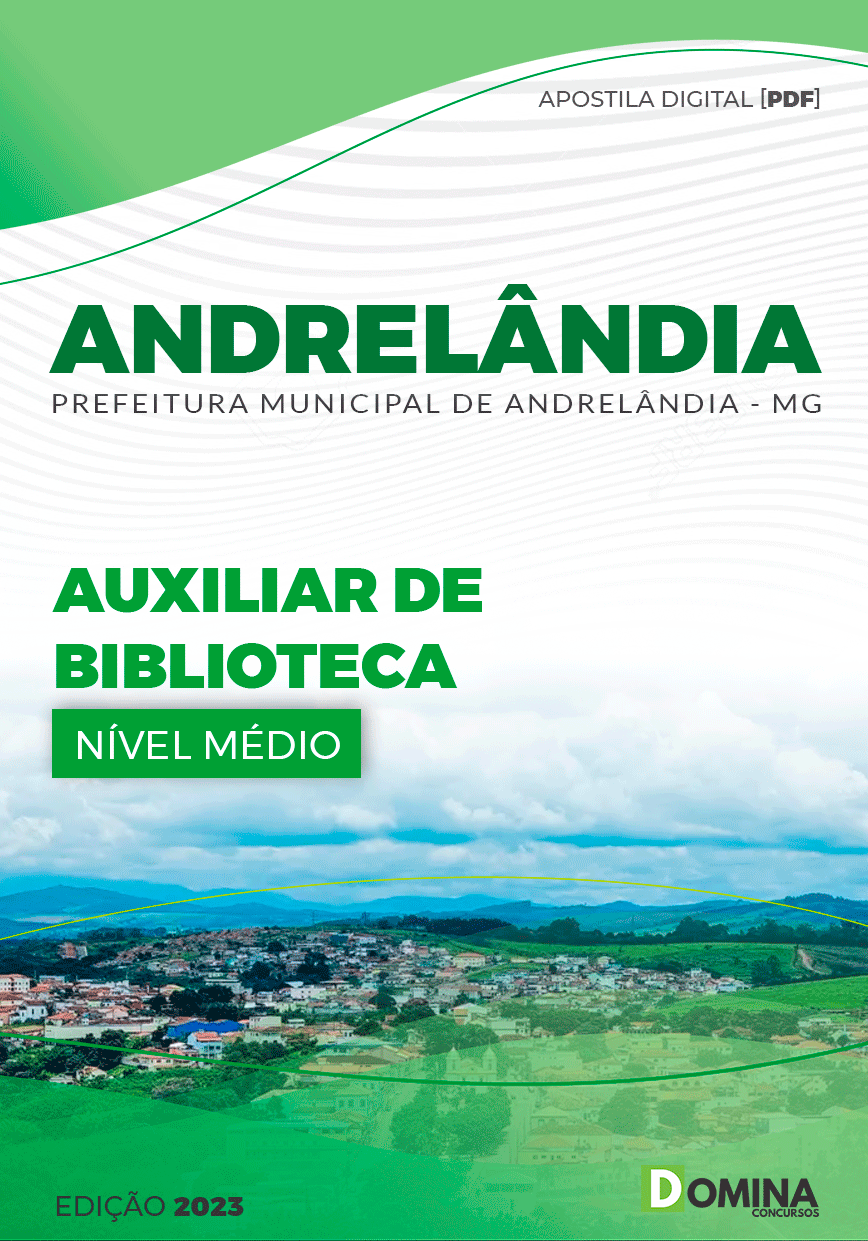 Apostila Digital Pref Andrelândia MG 2023 Auxiliar Biblioteca