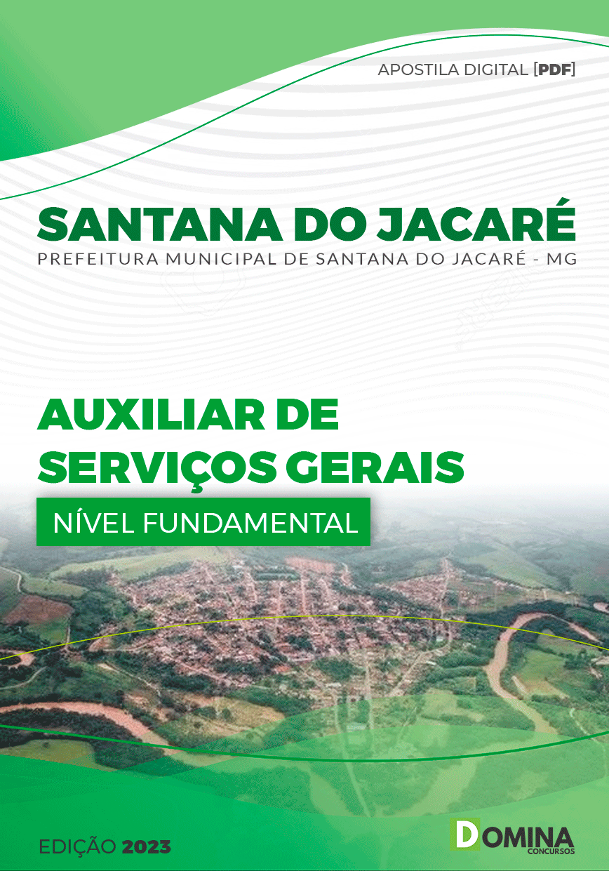 Apostila Pref Santana Jacaré MG 2023 Auxiliar Serviços Gerais