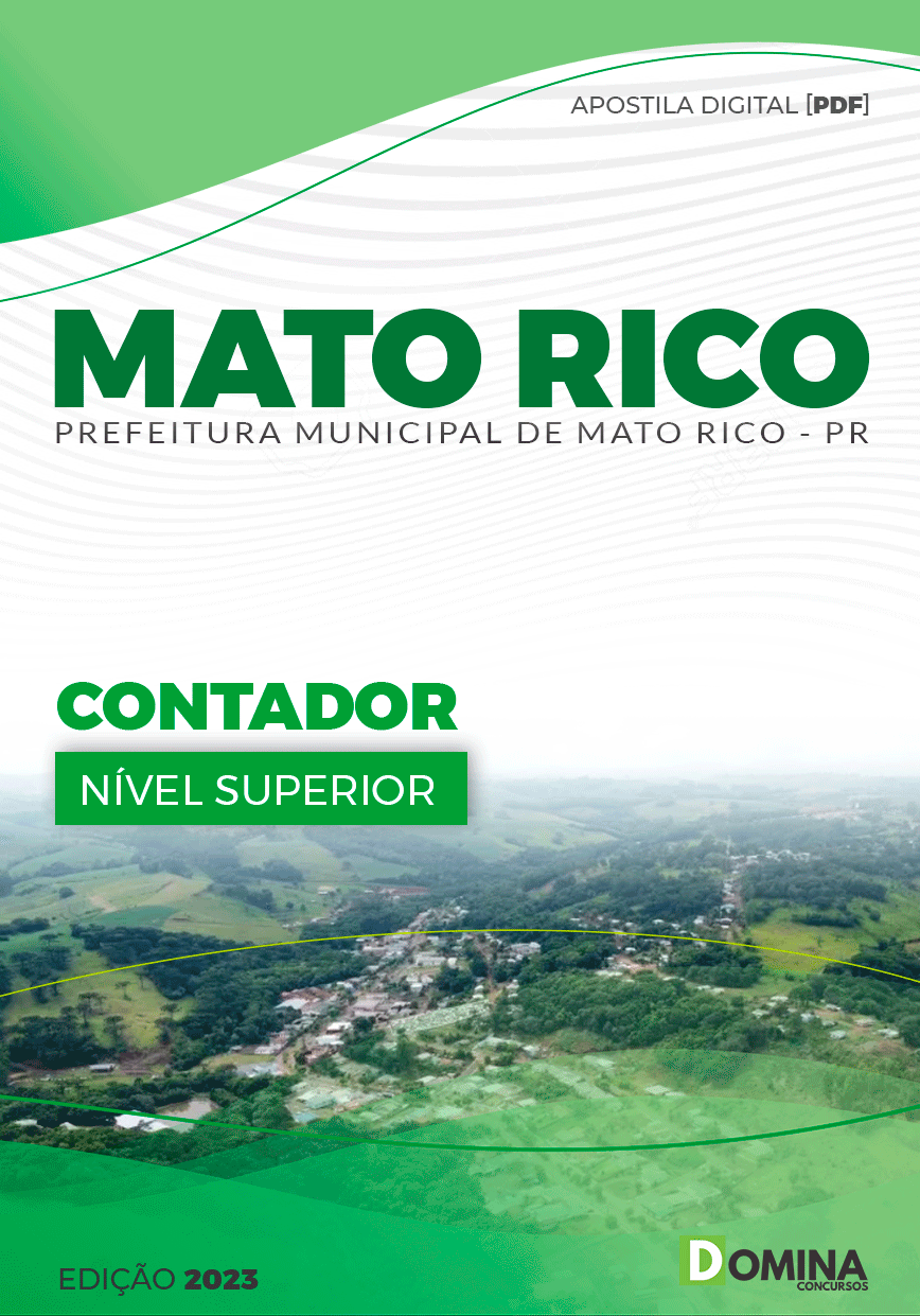 Apostila Concurso Pref Mato Rico PR 2023 Contador