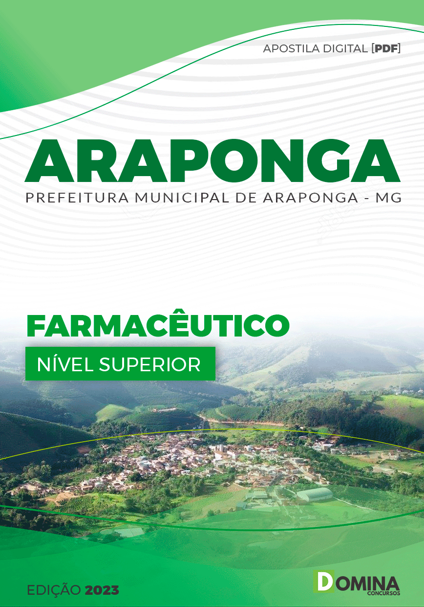 Apostila Digital Pref Araponga MG 2023 Farmacêutico