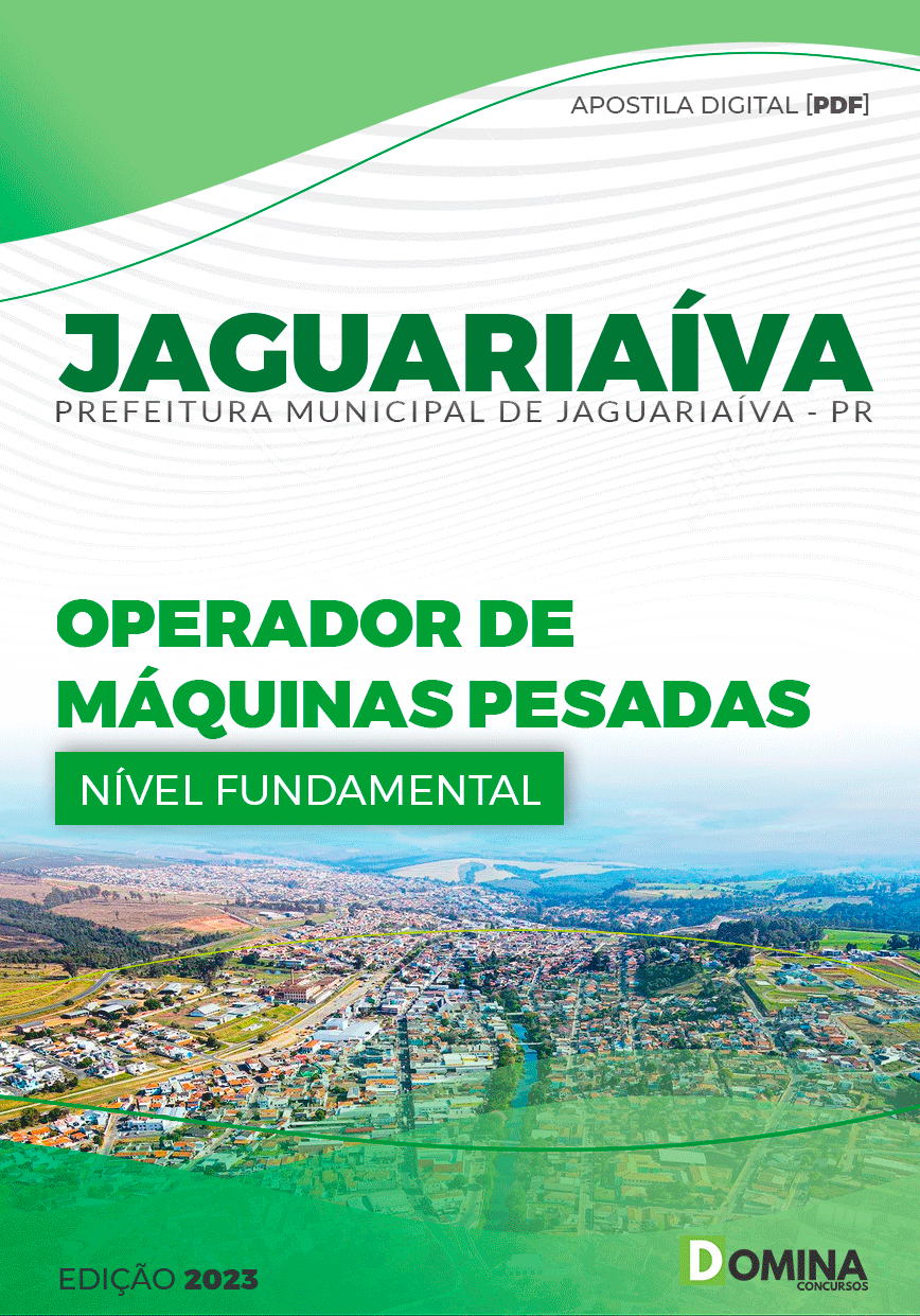 Apostila Pref Jaguariaíva PR 2023 Operador Máquinas Pesadas