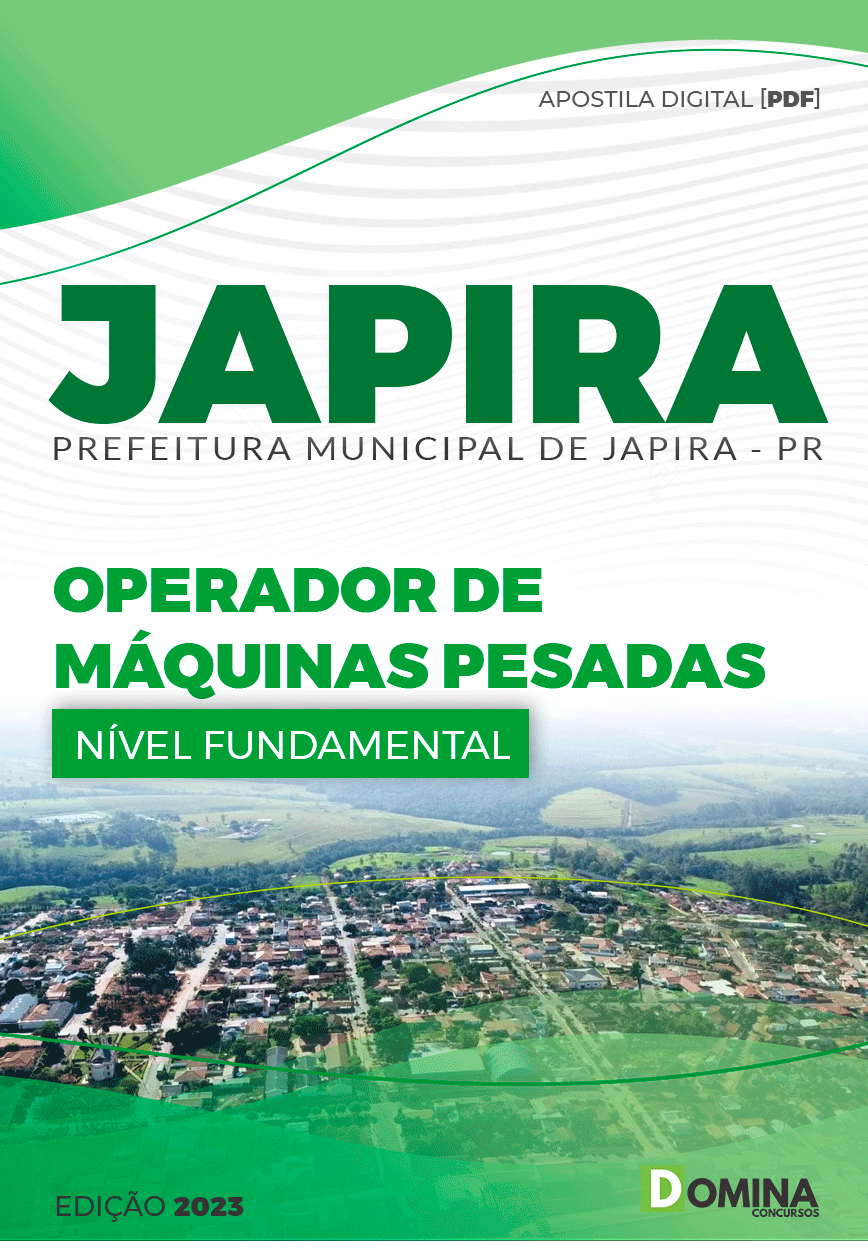 Apostila Concurso Pref Japira PR 2023 Operador Máquinas Pesadas