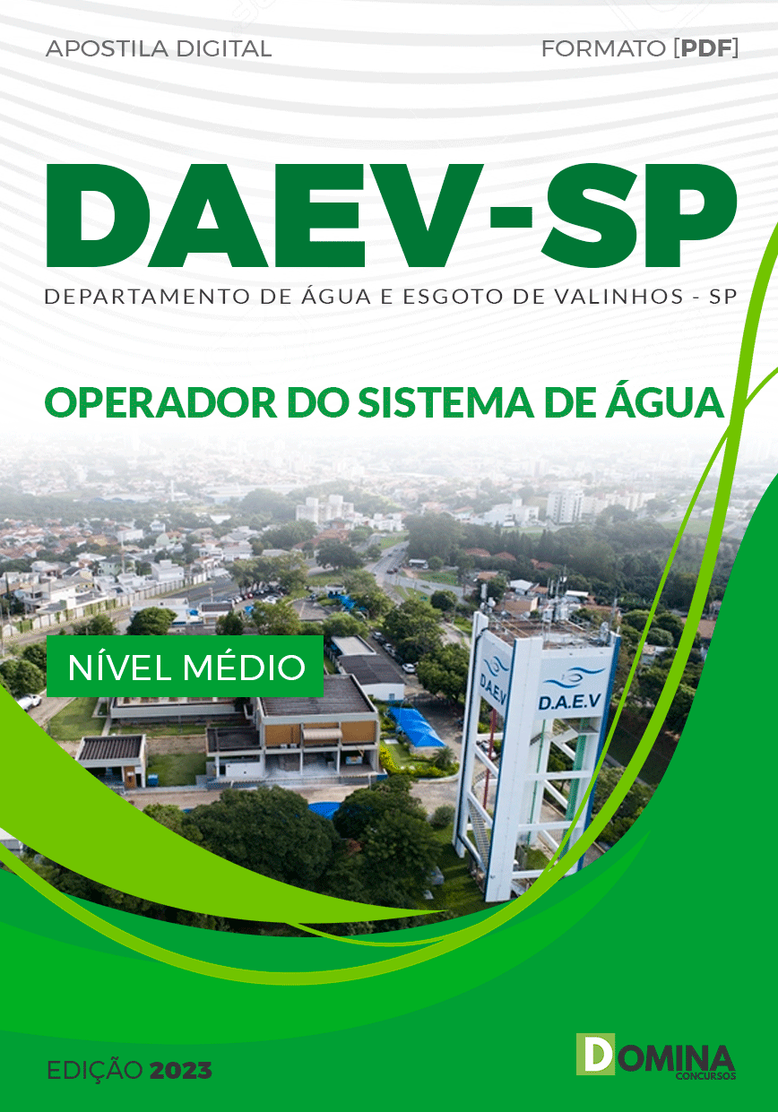 Apostila DAEV Valinhos SP 2023 Operador Sistema Água