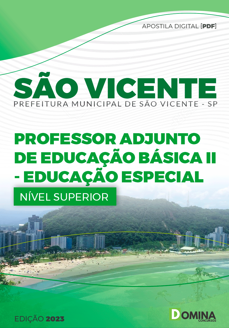 Apostila Pref São Vicente SP 2023 Professor Adjunto II Educação Especial