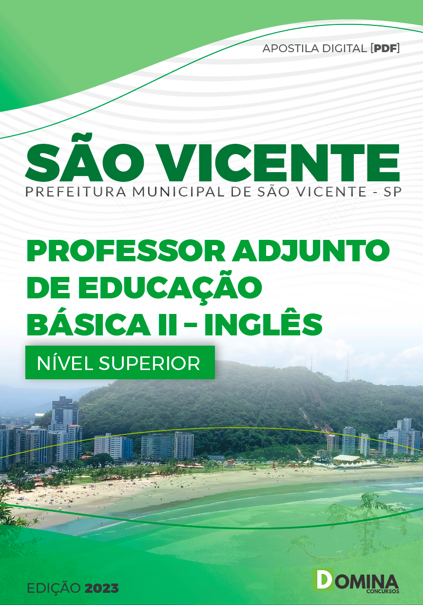 Apostila Pref São Vicente SP 2023 Professor Adjunto Inglês