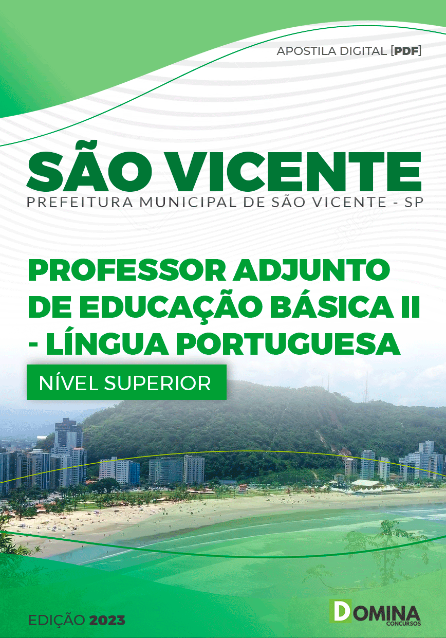 Apostila Pref São Vicente SP 2023 Professor Adjunto II Língua Portuguesa