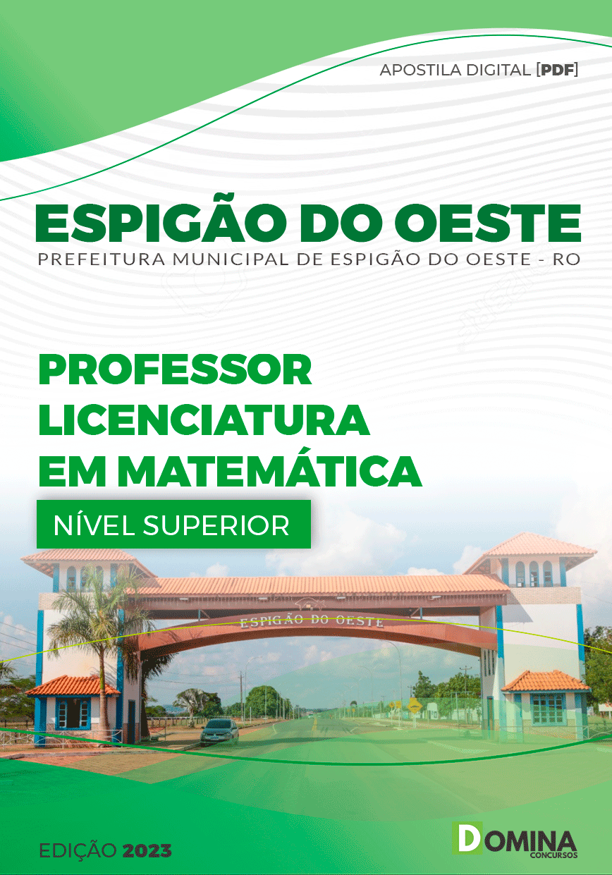 Apostila Pref Espigão D´Oeste RO 2023 Professor Licenciatura Matemática