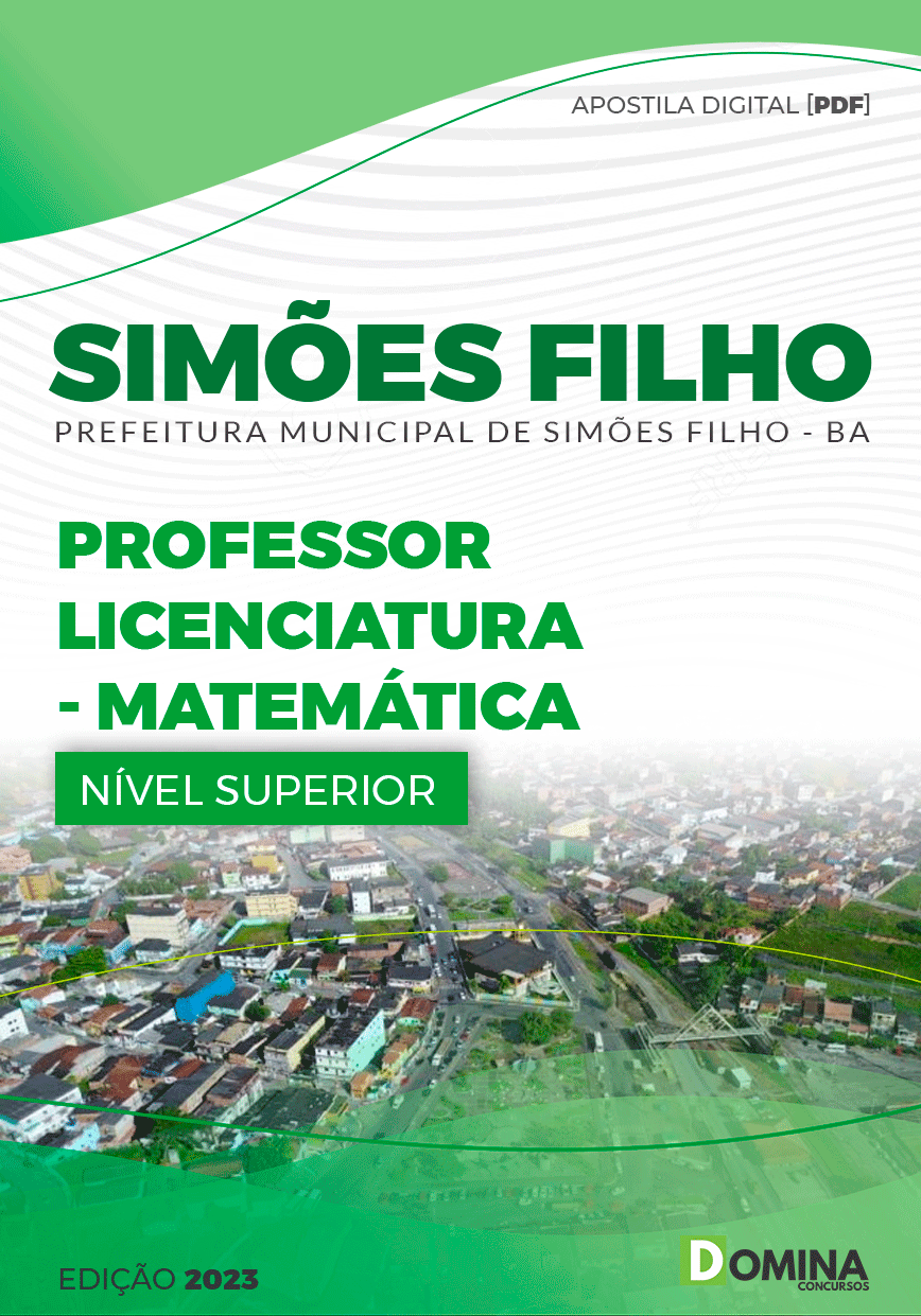Apostila Pref Simões Filho BA 2023 Professor Licenciatura Matemática