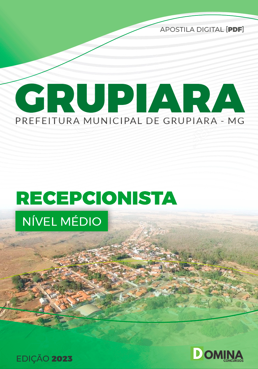 Apostila Concurso Pref Grupiara MG 2023 Recepcionista