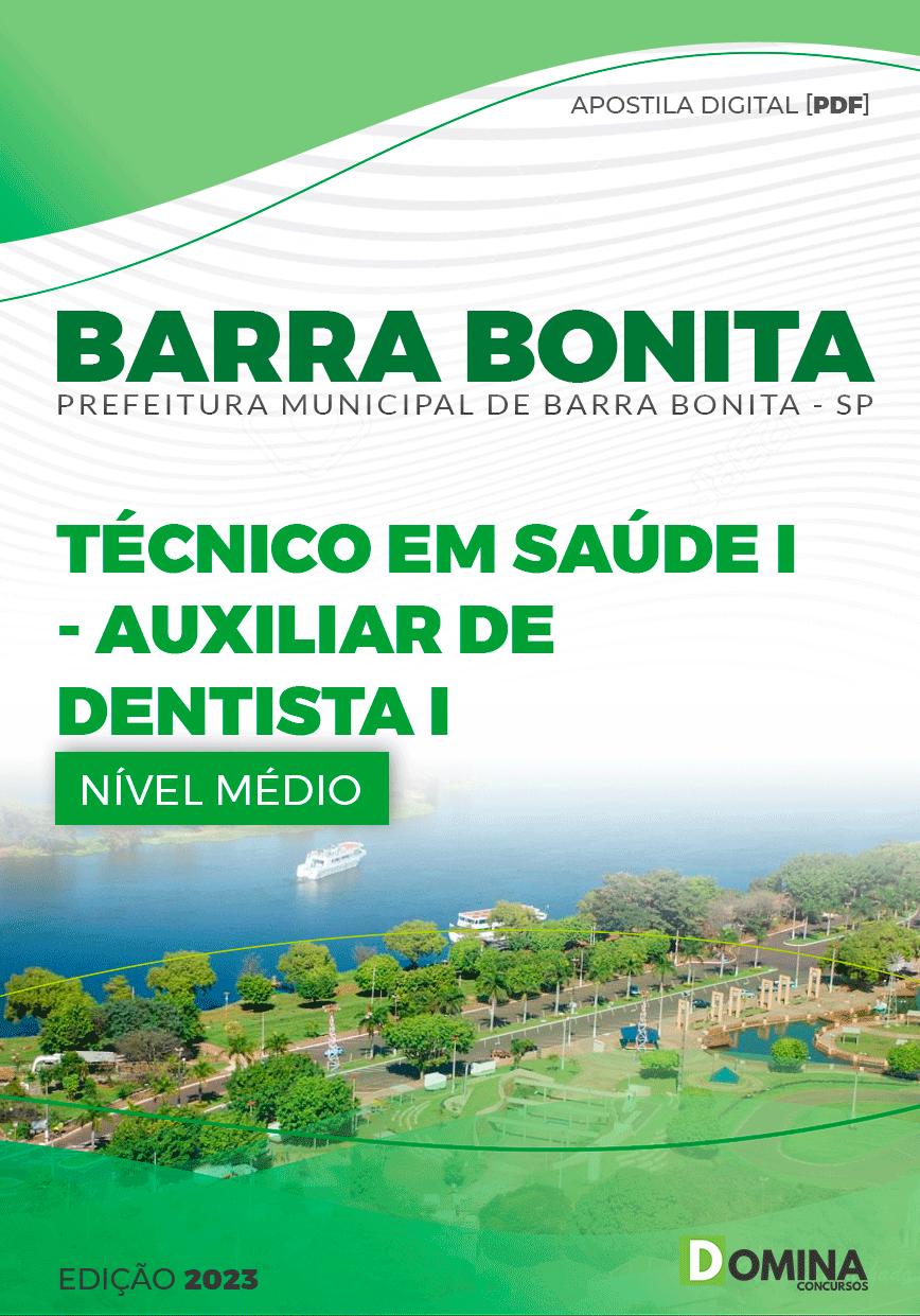 Apostila Pref Barra Bonita SP 2023 Técnico Saúde I Aux Dentista I