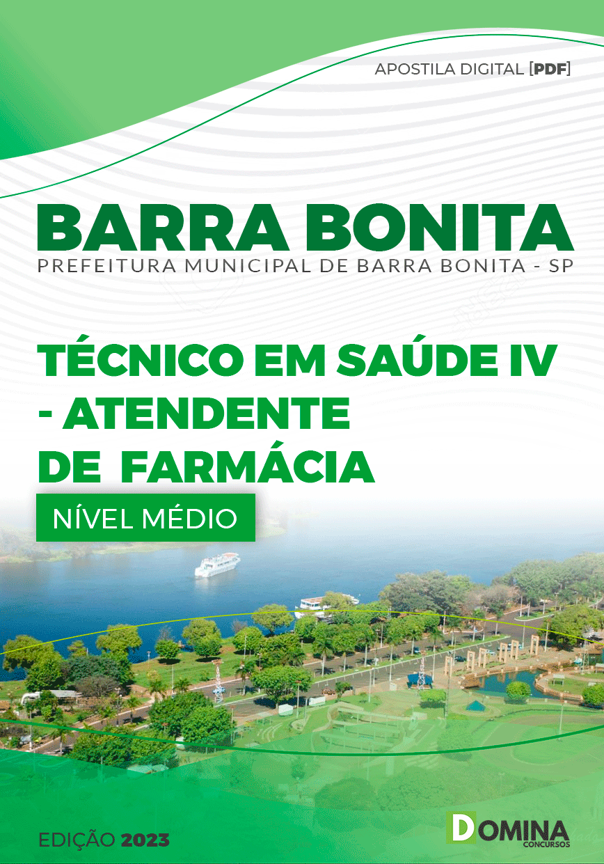Apostila Pref Barra Bonita SP 2023 Técnico Saúde VI Atendente Farmácia