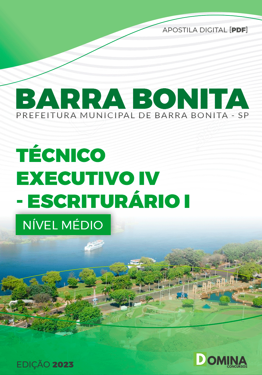 Apostila Pref Barra Bonita SP 2023 Técnico Executivo VI Escriturário