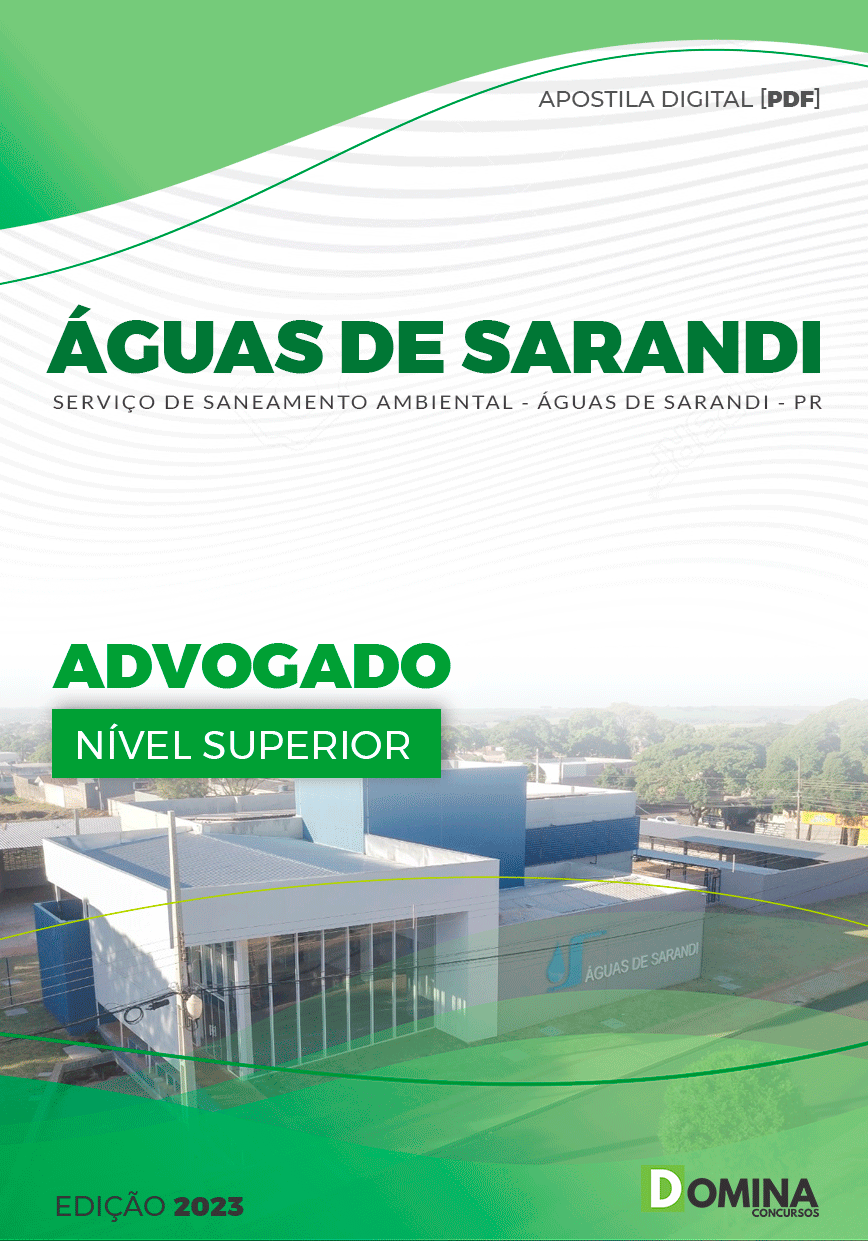 Apostila ÁGUAS DE SARANDI PR 2023 Advogado