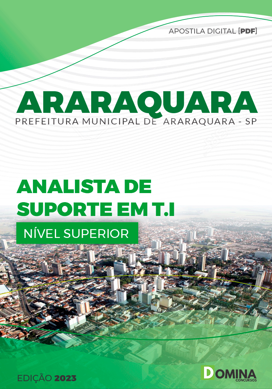 Apostila Pref Araraquara SP 2023 Analista Suporte Tecnologia Informação
