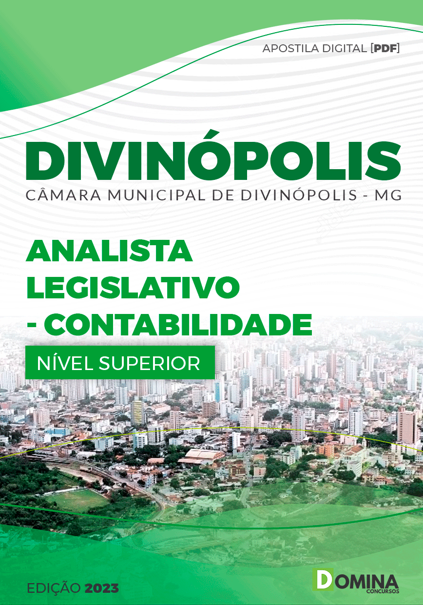 Apostila Câmara Divinópolis MG 2023 Analista Legislativo Contabilidade