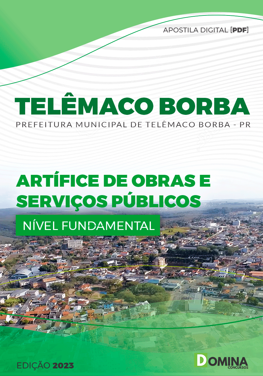 Apostila Pref Telêmaco Borba PR 2023 Artificie Obras