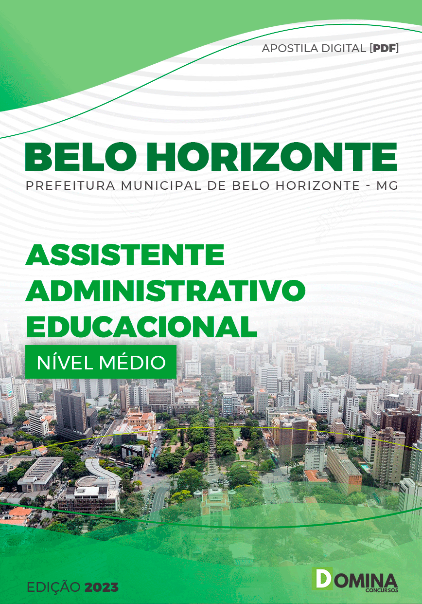 Apostila Pref Belo Horizonte MG 2023 Assistente Administrativo Educacional