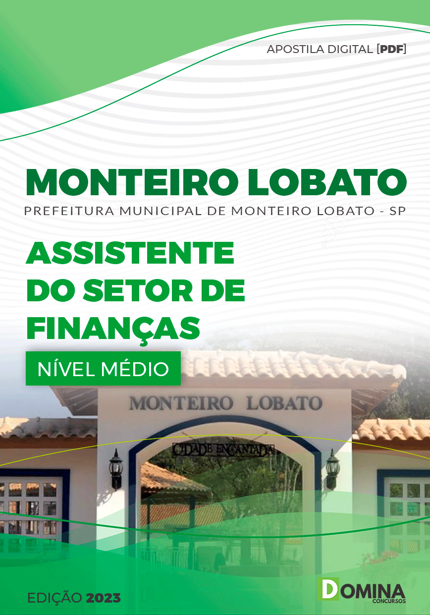 Apostila Pref Monteiro Lobato SP 2023 Assistente de Finanças