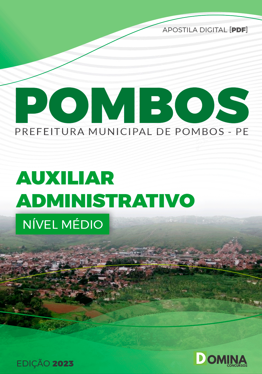 Apostila Concurso Pref Pombos PE 2023 Auxiliar Administrativo