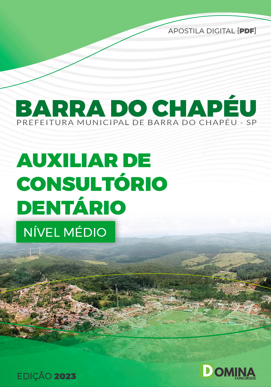 Apostila Pref Barra do Chapéu SP 2023 Auxiliar Consultório Dentário