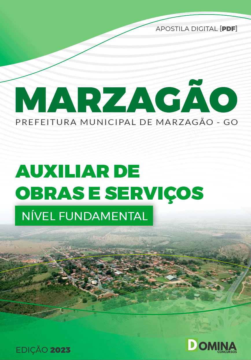 Apostila Digital Pref Marzagão GO 2023 Auxiliar Obras Serviços