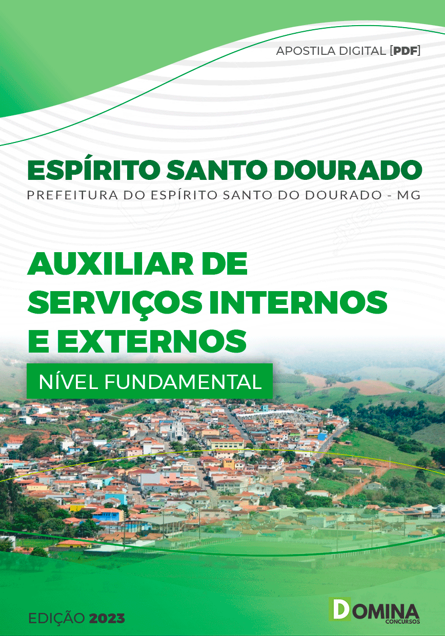 Apostila Pref Espírito Santo Dourado MG 2023 Auxiliar Serviços