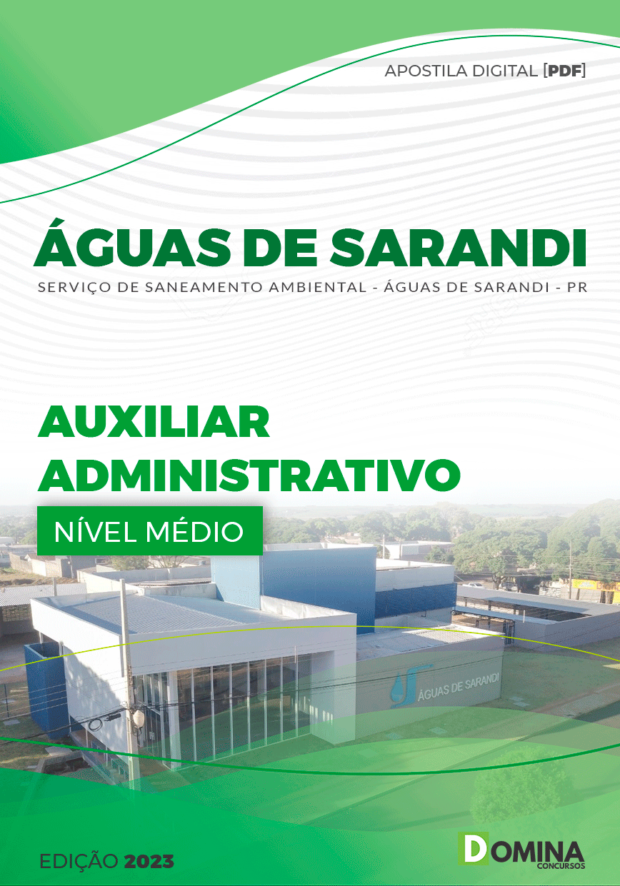 Apostila ÁGUAS DE SARANDI PR 2023 Auxiliar Administrativo
