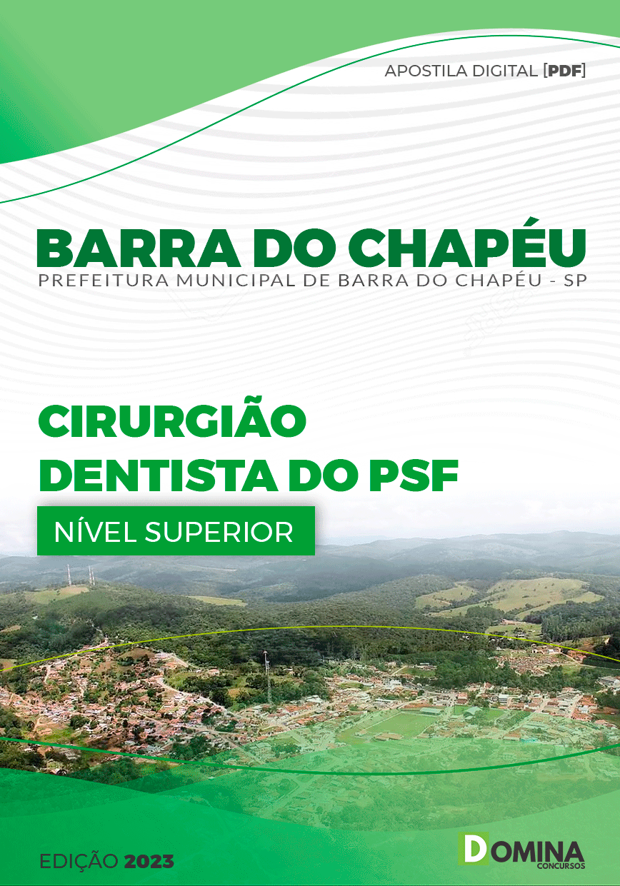 Apostila Pref Barra do Chapéu SP 2023 Cirurgião Dentista PSF