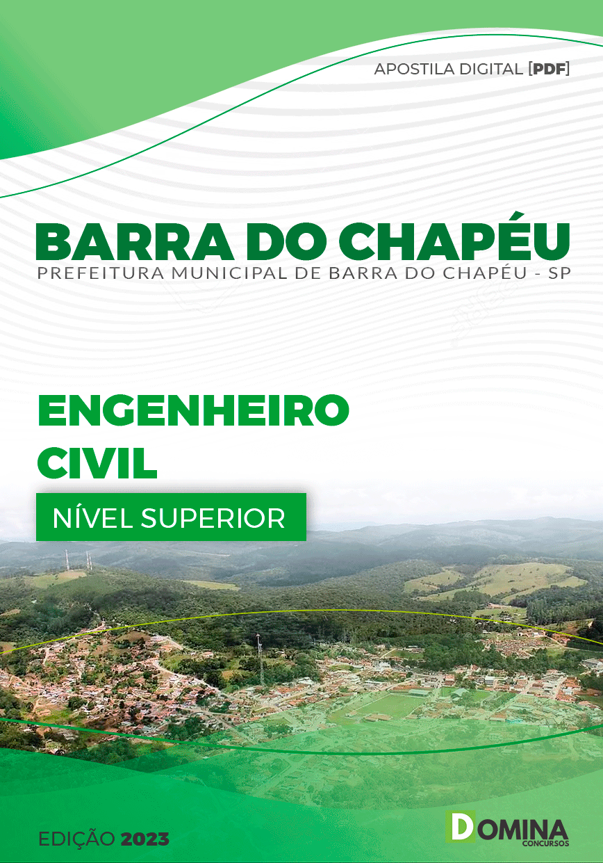 Apostila Pref Barra do Chapéu SP 2023 Engenheiro Civil