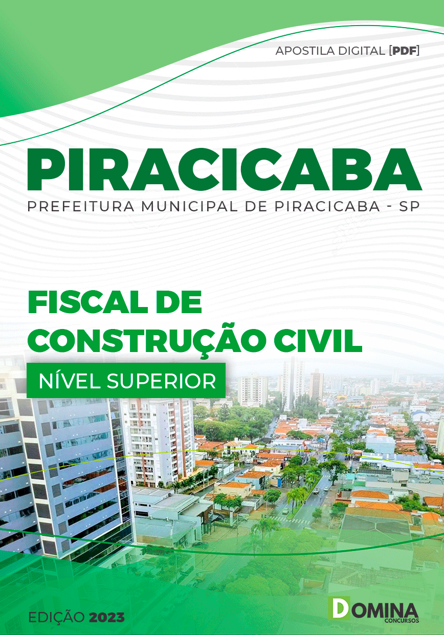 Apostila Pref Piracicaba SP 2023 Fiscal Construção Civil