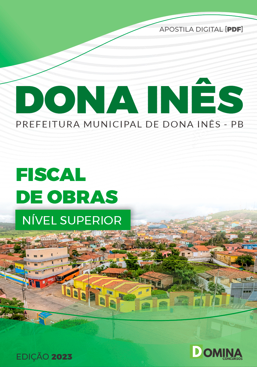 Apostila Concurso Pref Dona Inês PB 2023 Fiscal Obras