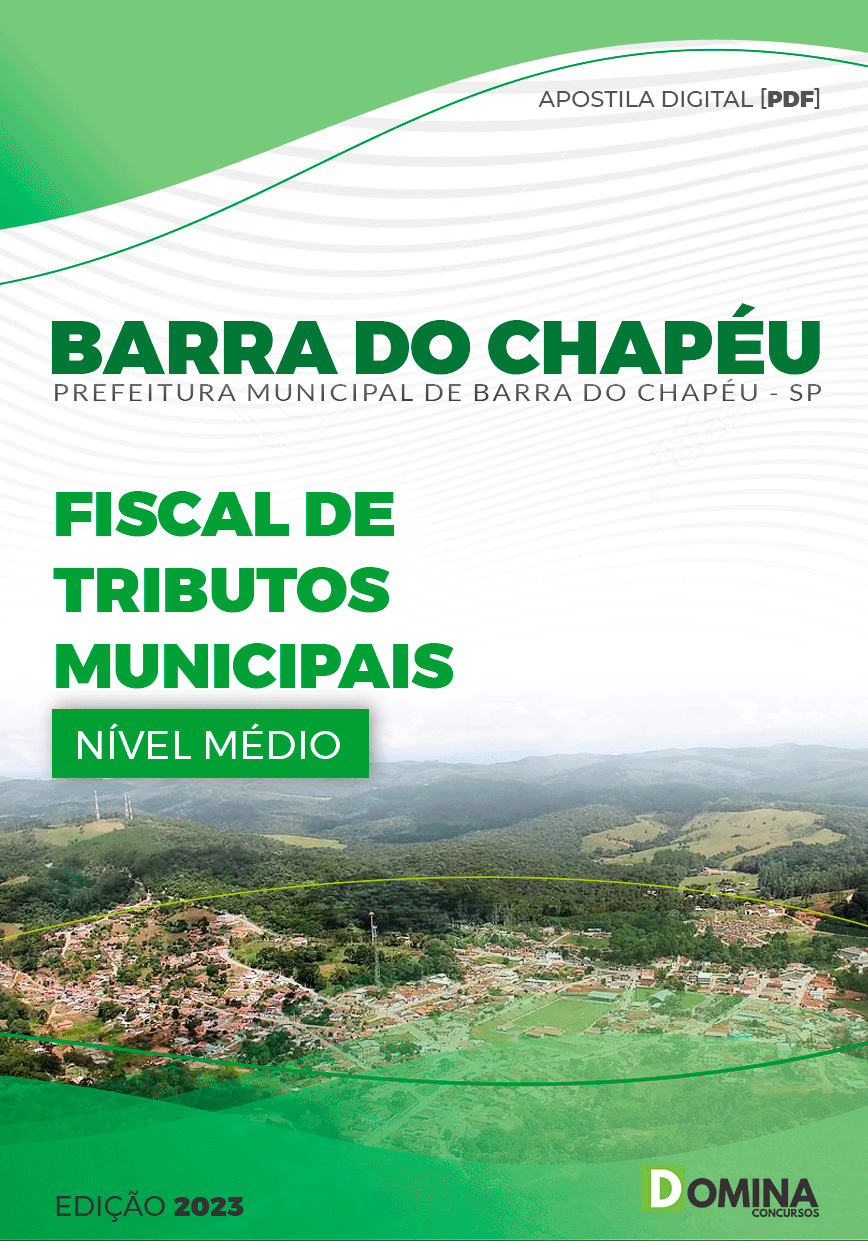 Apostila Pref Barra do Chapéu SP 2023 Fiscal Tributos Municipais