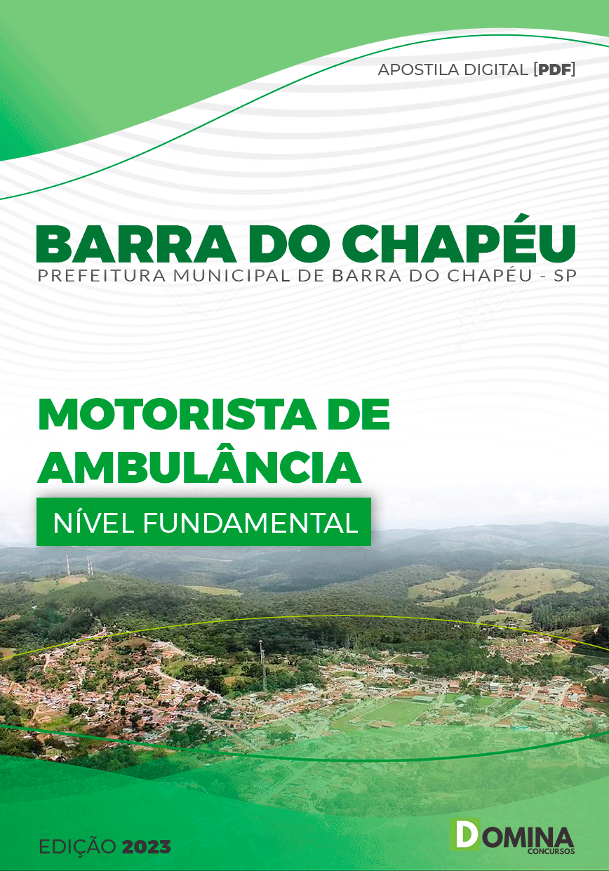 Apostila Pref Barra do Chapéu SP 2023 Motorista Ambulância