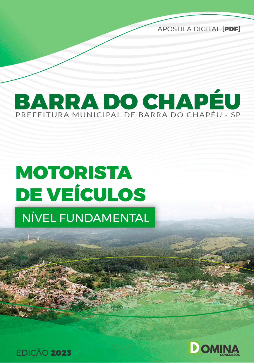 Apostila Pref Barra do Chapéu SP 2023 Motorista Veículo