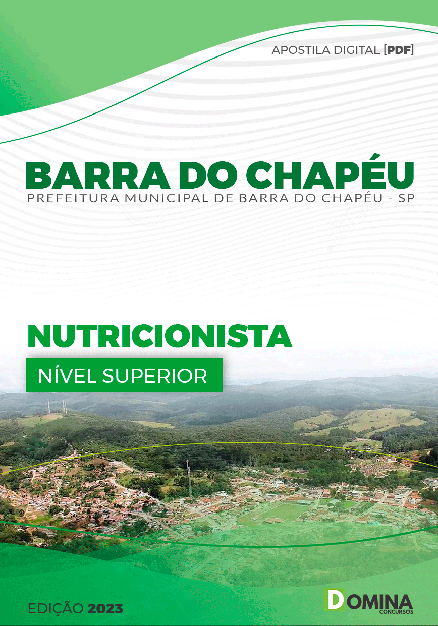 Apostila Pref Barra do Chapéu SP 2023 Nutricionista