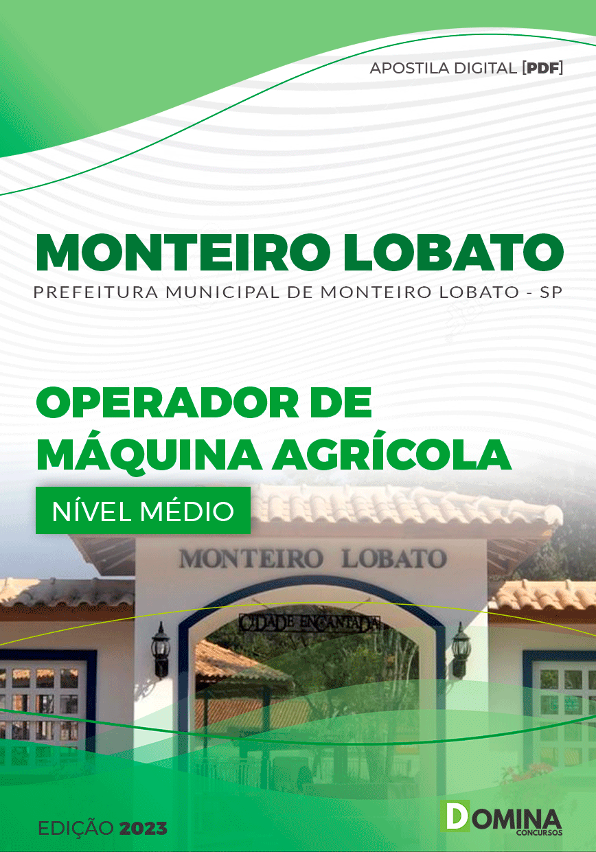 Apostila Pref Monteiro Lobato SP 2023 Operador Máquina Agrícola