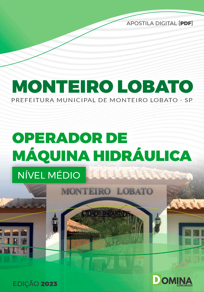 Apostila Pref Monteiro Lobato SP 2023 Operador Máq Hidráulica