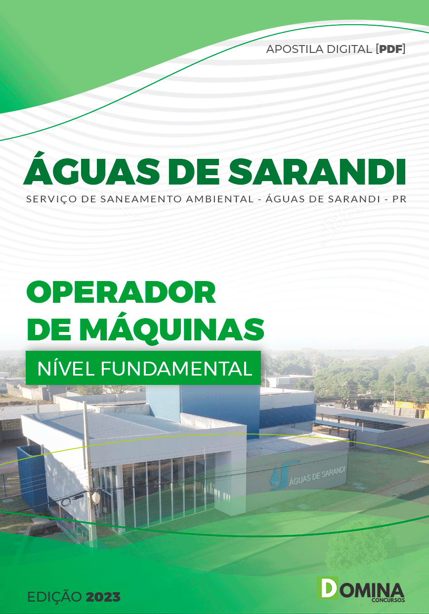 Apostila ÁGUAS DE SARANDI PR 2023 Operador Máquinas