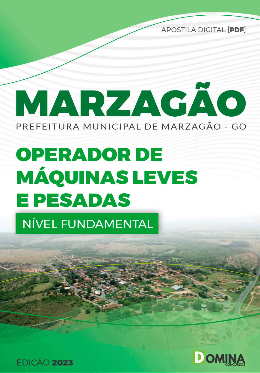 Apostila Pref Marzagão GO 2023 Operador Máquinas Pesadas