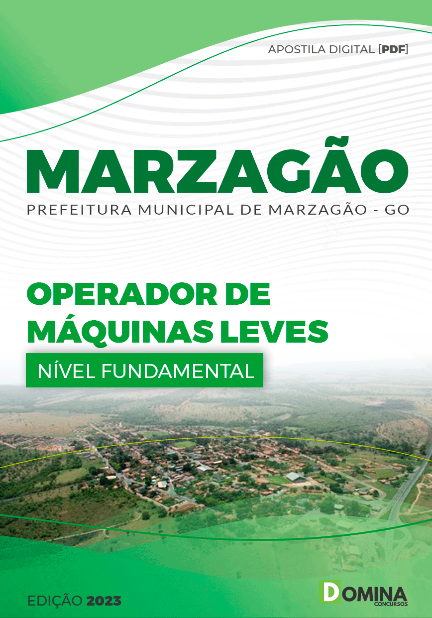 Apostila Pref Marzagão GO 2023 Operador Máquinas Leves