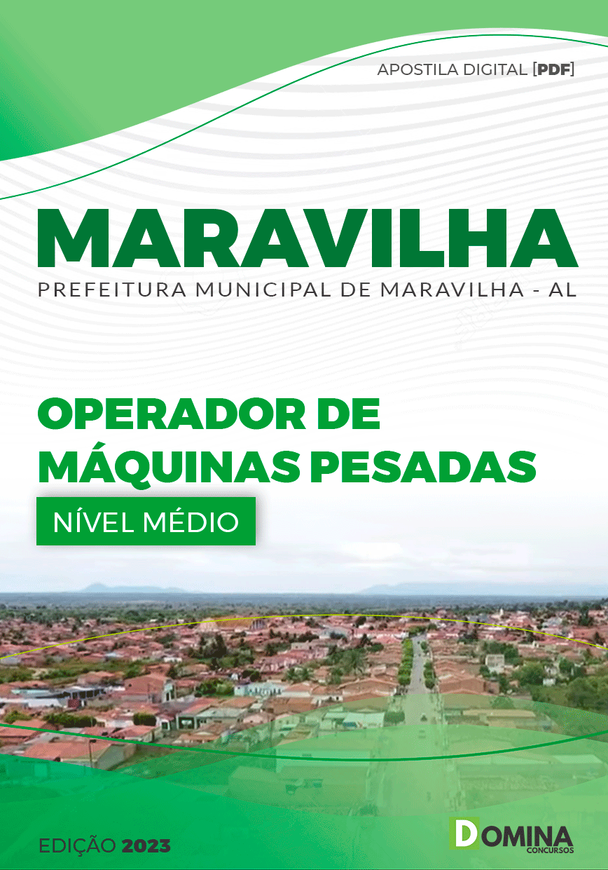 Apostila Digital Pref Maravilha AL 2023 Operador Máquinas